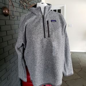 Patagonia mens better sweater size L heather gray, 3/4 zip